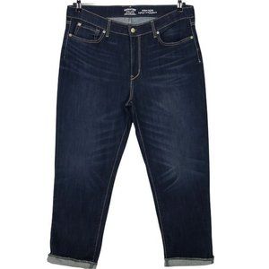 Signature Levi Strauss High Rise Ankle Straight‎ Jeans Dark Stretch 18